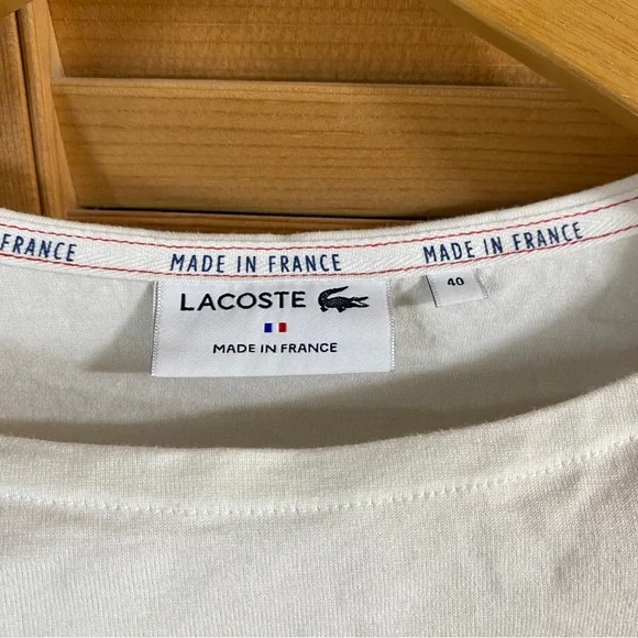Women’s Lacoste Made In France Striped Organic Cotton T-shirt - Picture 4 of 6